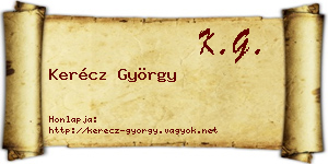 Kerécz György névjegykártya