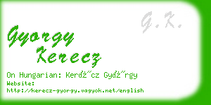 gyorgy kerecz business card